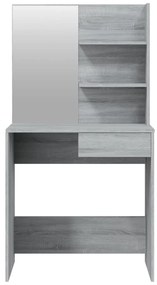 Toucador com espelho 74,5x40x141 cm cor sonoma cinzento