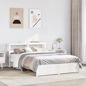 vidaXL Estrutura de cama c/ cabeceira sem colchão 140x190 cm branco