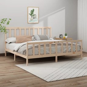 vidaXL Cama sem colchão 180x200 cm madeira de pinho maciça