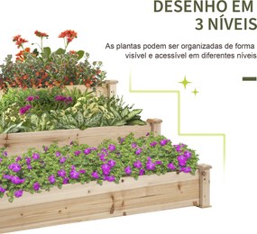 Caixa de Plantio de Madeira Caixa de Plantio de Jardim com 3 Níveis De