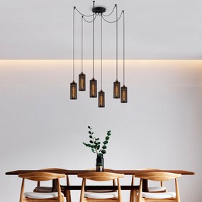 Candeeiro de Teto Amasra – Preto e Bronze – 130 x 10 cm