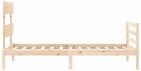 Estrutura de cama com cabeceira 90x200 cm madeira maciça