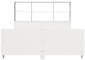 Cama sem colchão 150x200 cm madeira de pinho maciça branco