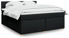 vidaXL Cama com molas/colchão 180x200 cm tecido preto