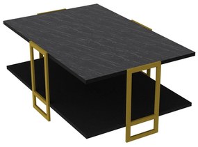 Mesa de Centro Polka – Dourada e Preta – 91,5 x 36,6 x 61,5 cm