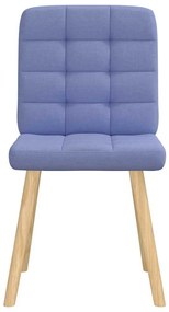 Cadeiras de jantar 2 pcs Jeans Tecido Azul
