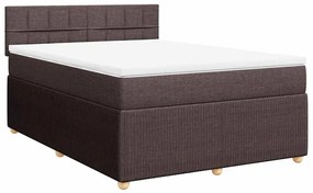 Cama com molas/colchão 140x200 cm tecido castanho-escuro
