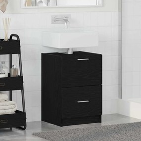 Gabinete de Pia Preto 40x37x59 cm Madeira Engenheirada