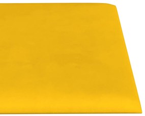 Painel de parede 12 pcs 60x15 cm veludo 1,08 m² amarelo