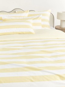 Capa de edredão reversível em algodão às riscas Lorena