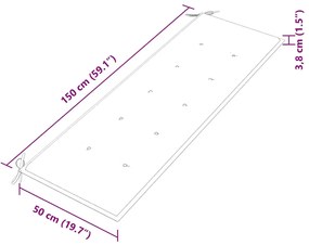 Banco Batávia c/ almofadão cinza 150 cm madeira de teca maciça
