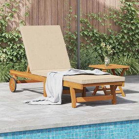 vidaXL Espreguiçadeira de Sol com mesa e almofada em madeira de acácia