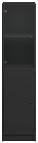 Aparador alto c/ porta de vidro 35x37x142 cm preto
