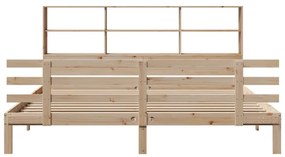 Cama com estante sem colchão 200x200 cm pinho maciço