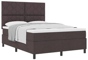 Cama Box Spring com Colchão Castanho 140x190 cm Tecido