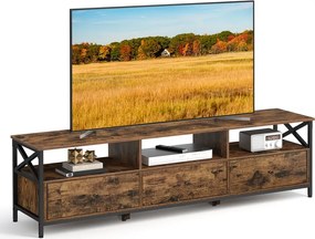 Móvel de TV com gavetas 178 x 40 x 50 cm castanho vintage-preto