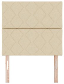 Cabeceira LED vidaXL Design de Blocos de Diamante Creme 100 cm Tecido