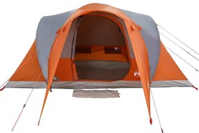 Tenda familiar cúpula para 6 pessoas impermeável cinza/laranja