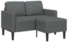 vidaXL Sofá 2 lugares com Chaise em L 125 cm tecido cinzento-escuro