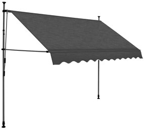 Toldo retrátil manual com LED 250 cm antracite