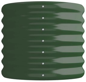 Canteiro elevado jardim 114x40x36 cm aço revestido a pó verde