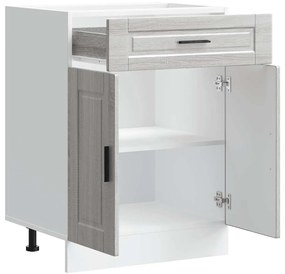 Armário base de cozinha Porto derivados madeira cinzento sonoma