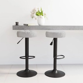332995 vidaXL Cadeiras de bar 2 pcs veludo cinzento