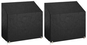 vidaXL Capas p/ banco jardim 2 pcs 8 ilhós 130x70x70/88 cm polietileno