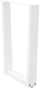 Mesa de jantar pernas 2pcs forma de V 70x(72-73,3)cm aço branco