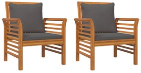5 pcs conjunto lounge de jardim c/ almofadões acácia maciça
