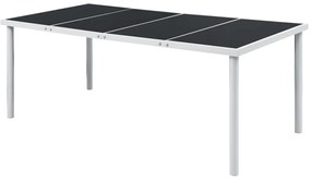 Mesa de jardim 190x90x74 cm preto aço