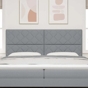 Cabeceira Design de Blocos de Diamante Cinza Claro 200 cm Tecido