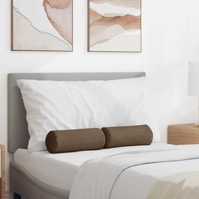 vidaXL Almofadas de Apoio 2 pcs Castanho Ø 15 x 40 cm tecido