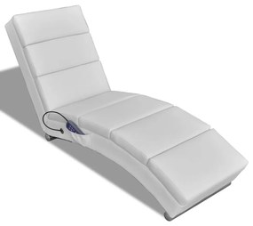 240969 vidaXL Cadeira de massagens couro artificial branco
