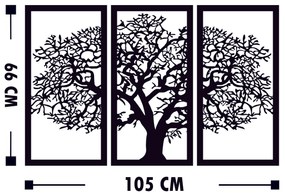 Acessório Decorativo de Parede Ağaç 5 – Preto – 66 x 105 cm