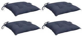 Almofadões cadeira 4 pcs 50x50x7 cm tecido oxford azul-marinho