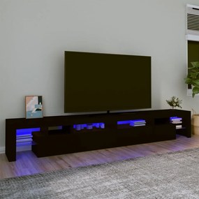 vidaXL Móvel de TV com luzes LED 260x36,5x40 cm preto