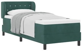 Cama Box Spring vidaXL com Colchão Verde Escuro 80x200 cm em Veludo