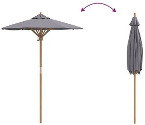 Guarda-sol de Jardim Cinza Escuro 150x210 cm Bambu