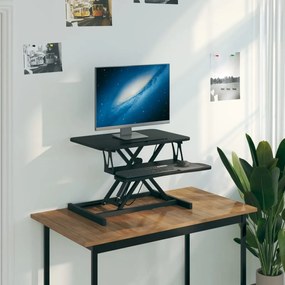 vidaXL Mesa trabalho ajustável 60x40x(13-41,5) cm aço/deriv. madeira
