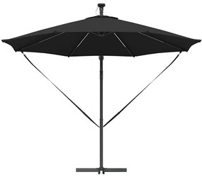 Guarda-sol de Bananeira Cantilever Preto 294 x 294 x 248 cm