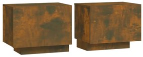 Mesa cabeceira 100x35x40cm derivados de madeira carvalho fumado