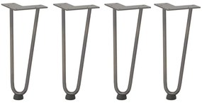 Pernas de grampo para mesa de centro 4 peças Aço natural 30 cm Aço mac