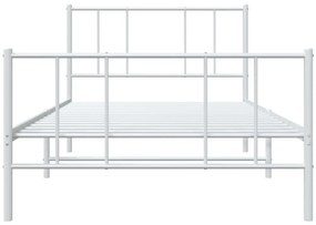 Estrutura de cama com cabeceira e pés 80x200 cm metal branco
