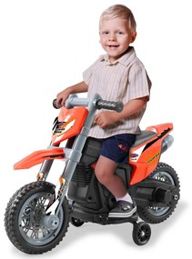 Mota elétrica infantil a bateria Power Bike 6V Laranja