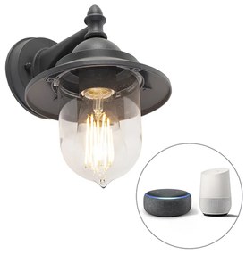 LED Candeeiro de parede exterior inteligente cinzento escuro com Wi-Fi ST64 - Oxford Clássico / Antigo,Country / Rústico,Rústico