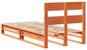 Cama sem colchão 90x190 cm madeira de pinho maciça castanho-mel