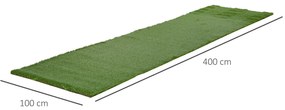 Relva artificial 1x4 m 40mm Grama sintética espessa para terraço e varanda com furos de drenagem Verde