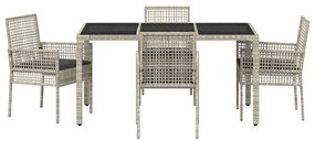 Conjunto de Jantar para Jardim 5 pcs Cinzento-claro