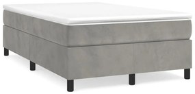 Cama boxspring com colchão 120x190 cm veludo cinzento-claro